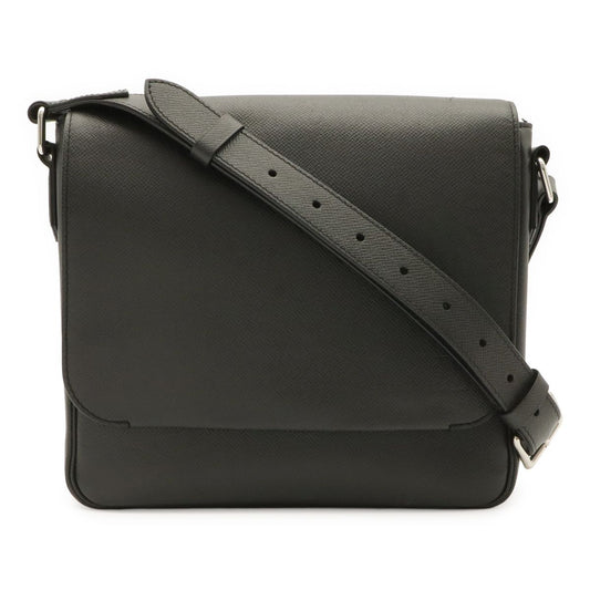 Louis Vuitton Taiga Roman PM Shoulder Bag Crossbody Leather Ardoise Black