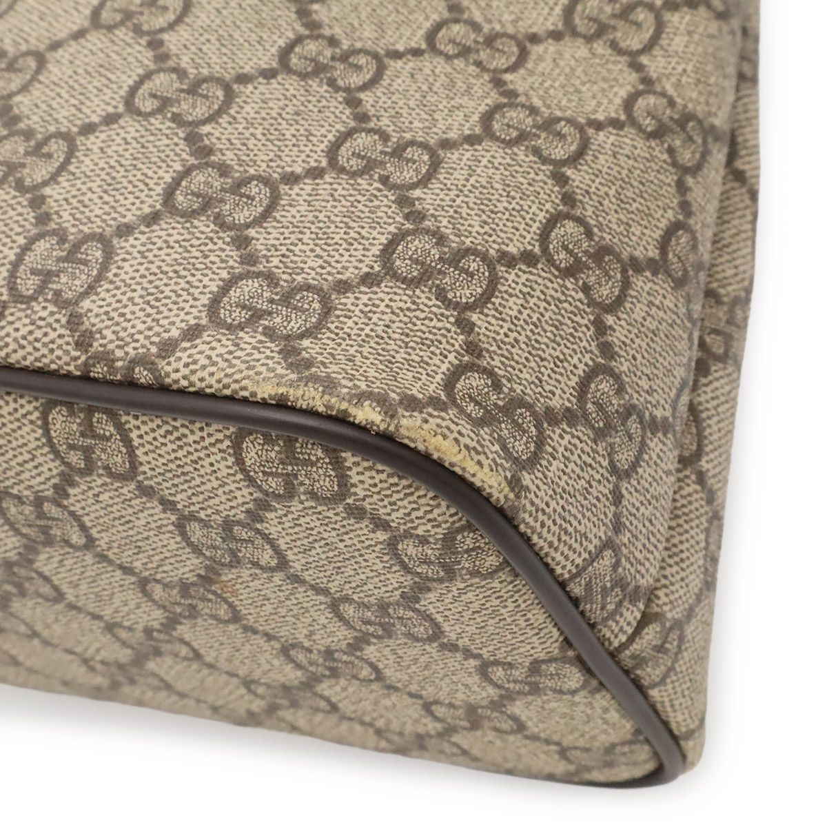 Gucci GG Supreme Plus Tote 2-Way Shoulder Bag Crossbody Leather Beige Dark Brown — view 3