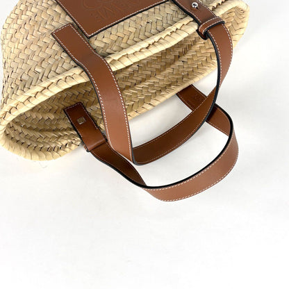 Loewe Basket Bag Small Handbag Bag Anagram Palm Leaf Raffia Beige Brown — view 6