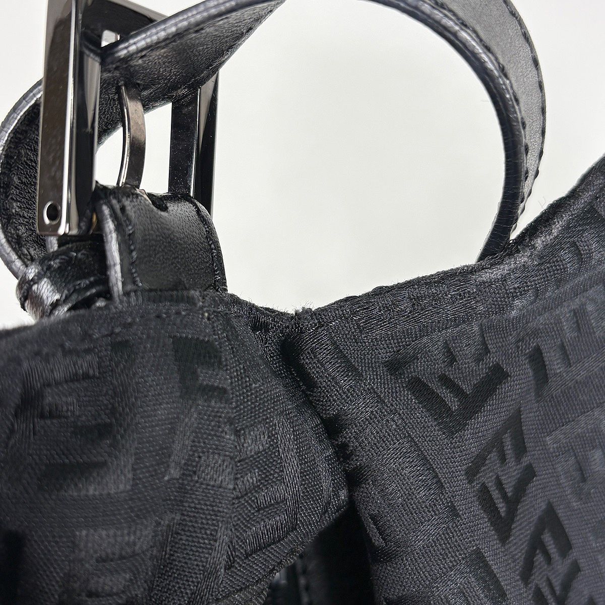Fendi Shoulder Bag Zucchino Mamma Bucket Canvas Black 8 — view 8