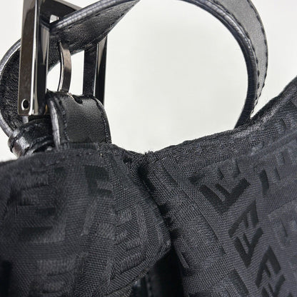 Fendi Shoulder Bag Zucchino Mamma Bucket Canvas Black 8 — view 8