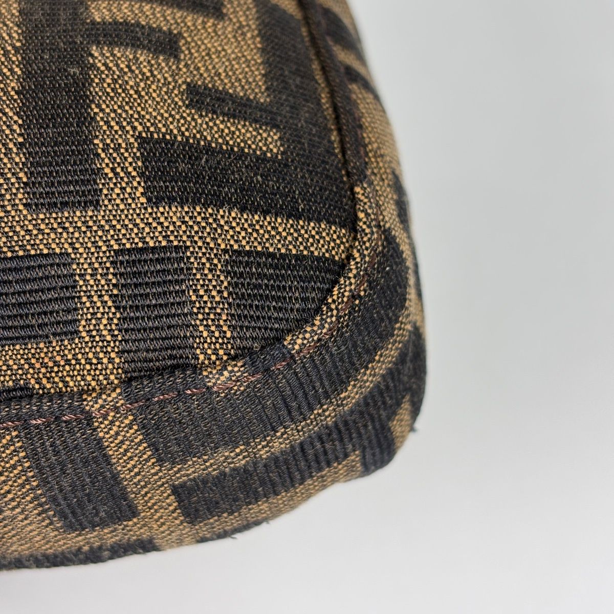 Fendi Shoulder Bag Zucchini Mamma Baguette Canvas Brown — view 3