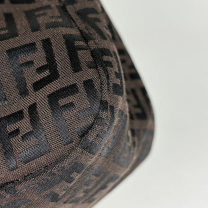 Fendi Shoulder Bag Zucchino Mamma Bucket Canvas Brown 8 — view 3