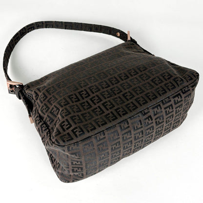 Fendi Shoulder Bag Zucchino Mamma Bucket Canvas Brown 8 — view 2