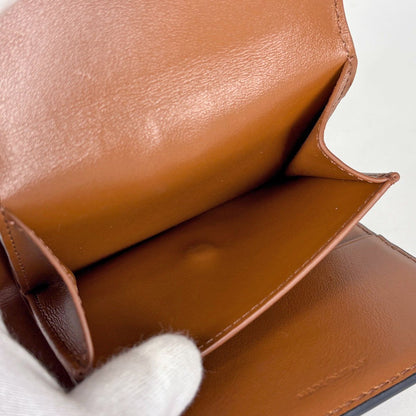 Celine Trifold Wallet Triomphe Mini Black Brown — view 6