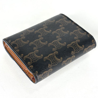 Celine Trifold Wallet Triomphe Mini Black Brown — view 2