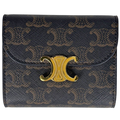 Celine Trifold Wallet Triomphe Mini Black Brown