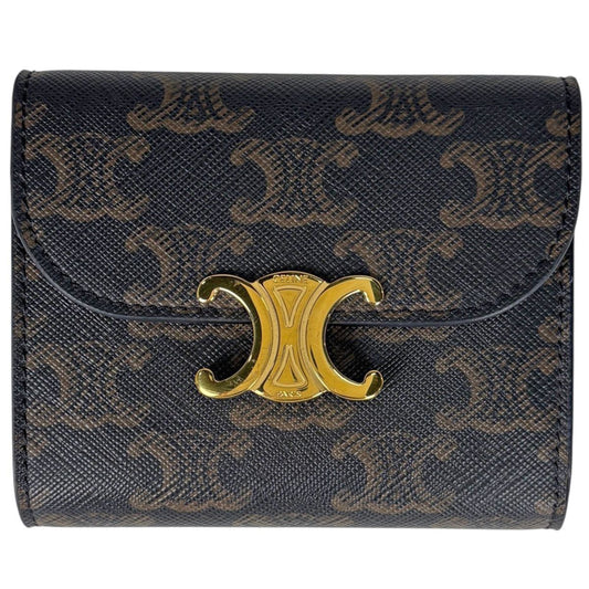 Celine Trifold Wallet Triomphe Mini Black Brown