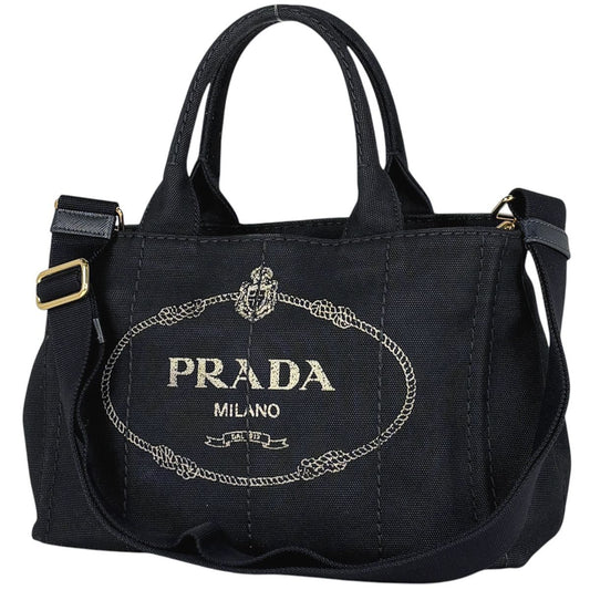 Prada Tote Canapa 2-Way Canvas Black
