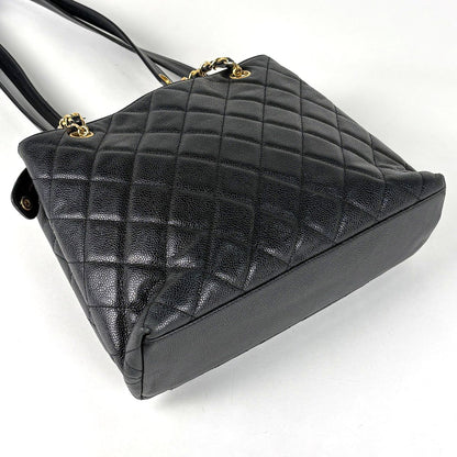 Chanel Tote CC Logo Caviar Leather Black — view 2