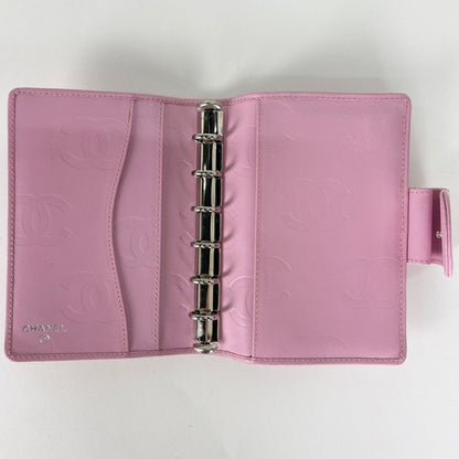 Chanel Notebook Book Cover CC Logo Cambon Line Leather Pink Agenda — view 8