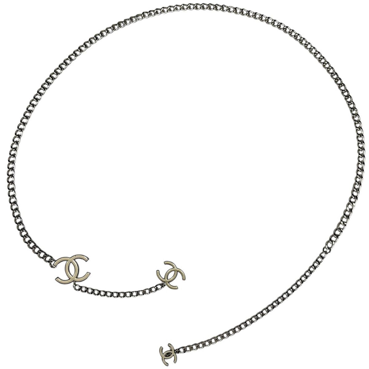 Chanel Belt CC Logo Chain 04 Metal Silver
