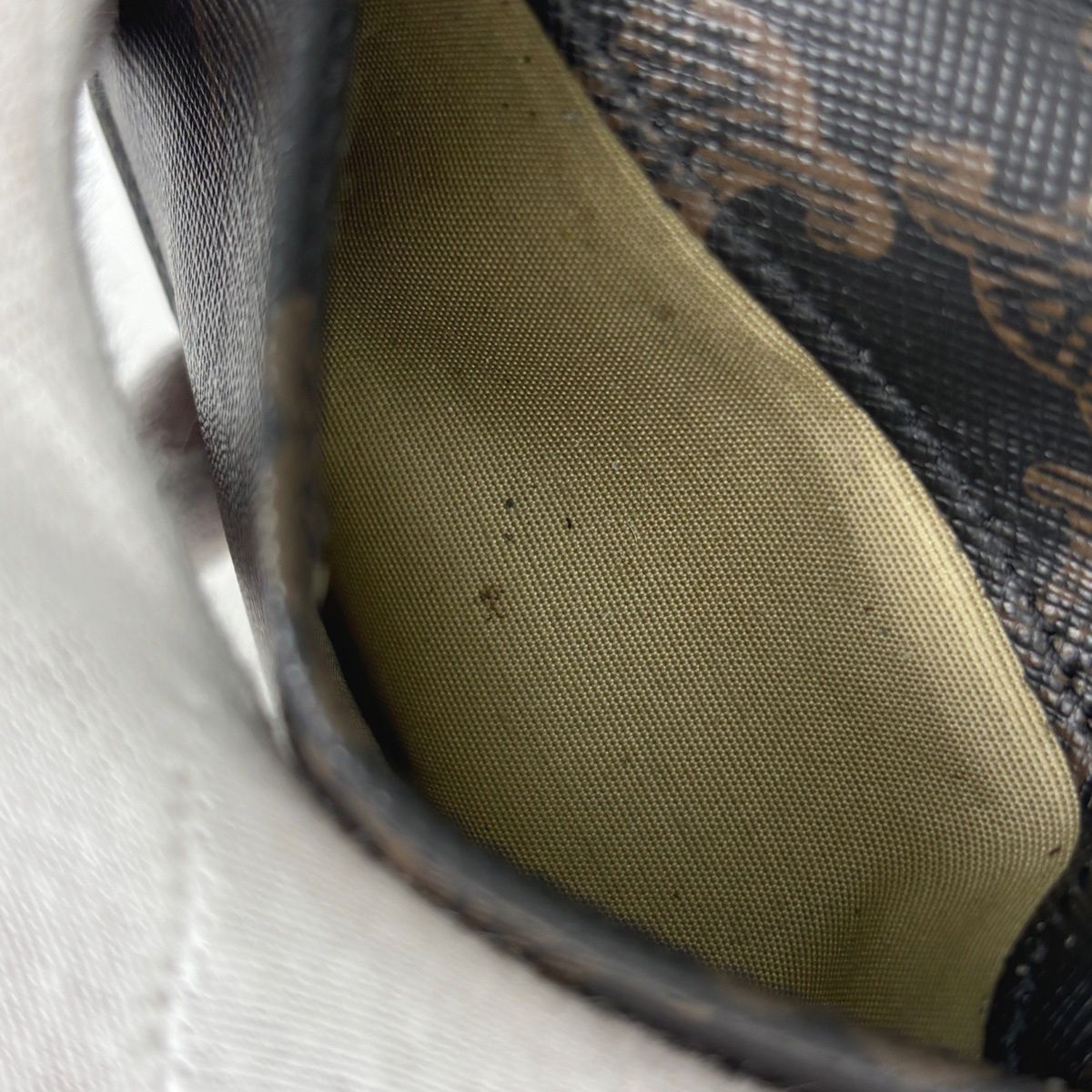 Celine Card Case Triomphe Leather Black Brown — view 5