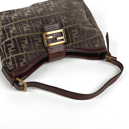 Fendi Shoulder Bag Zucchini Fabric Brown — view 8