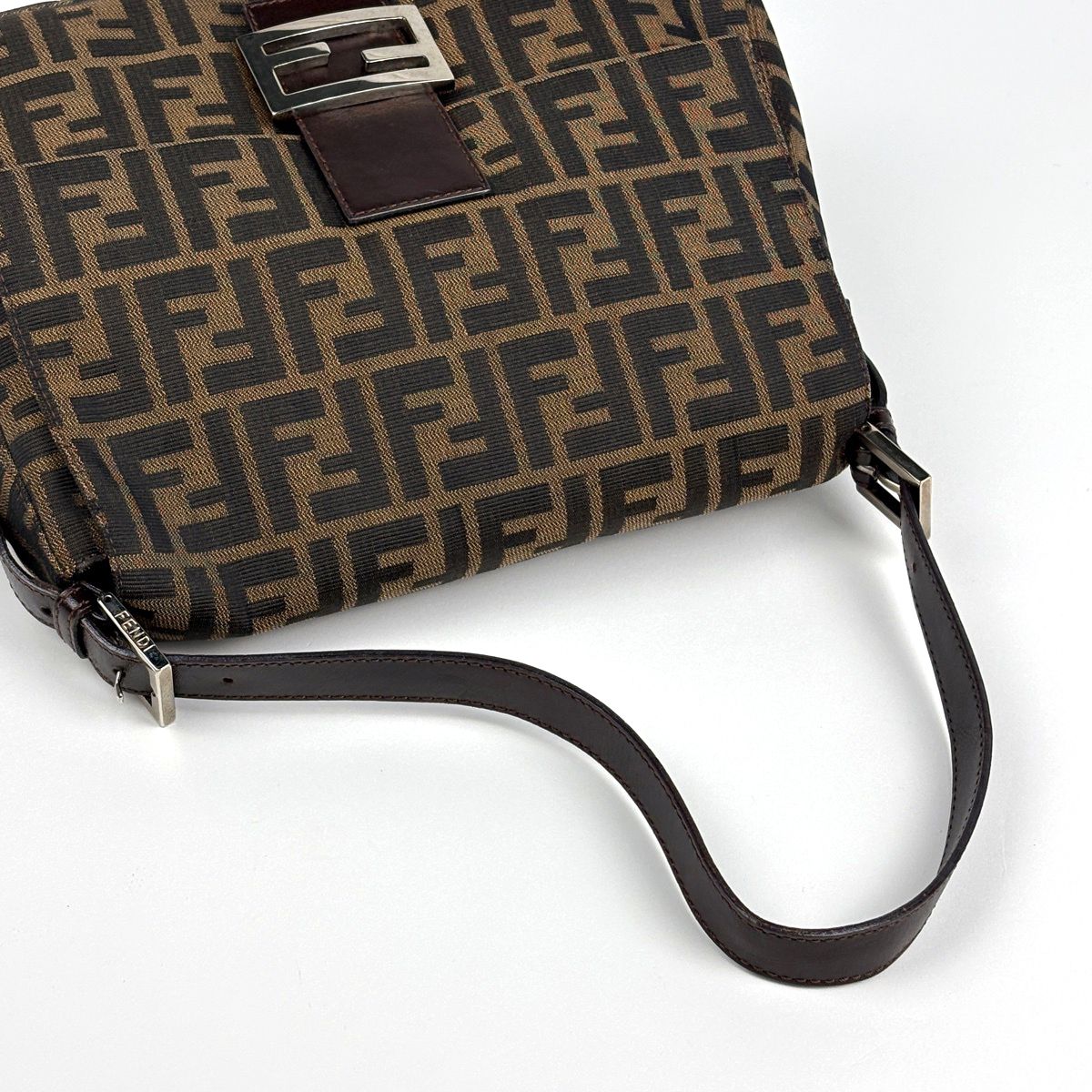 Fendi Shoulder Bag Zucchini Mamma Baguette Canvas Brown — view 7