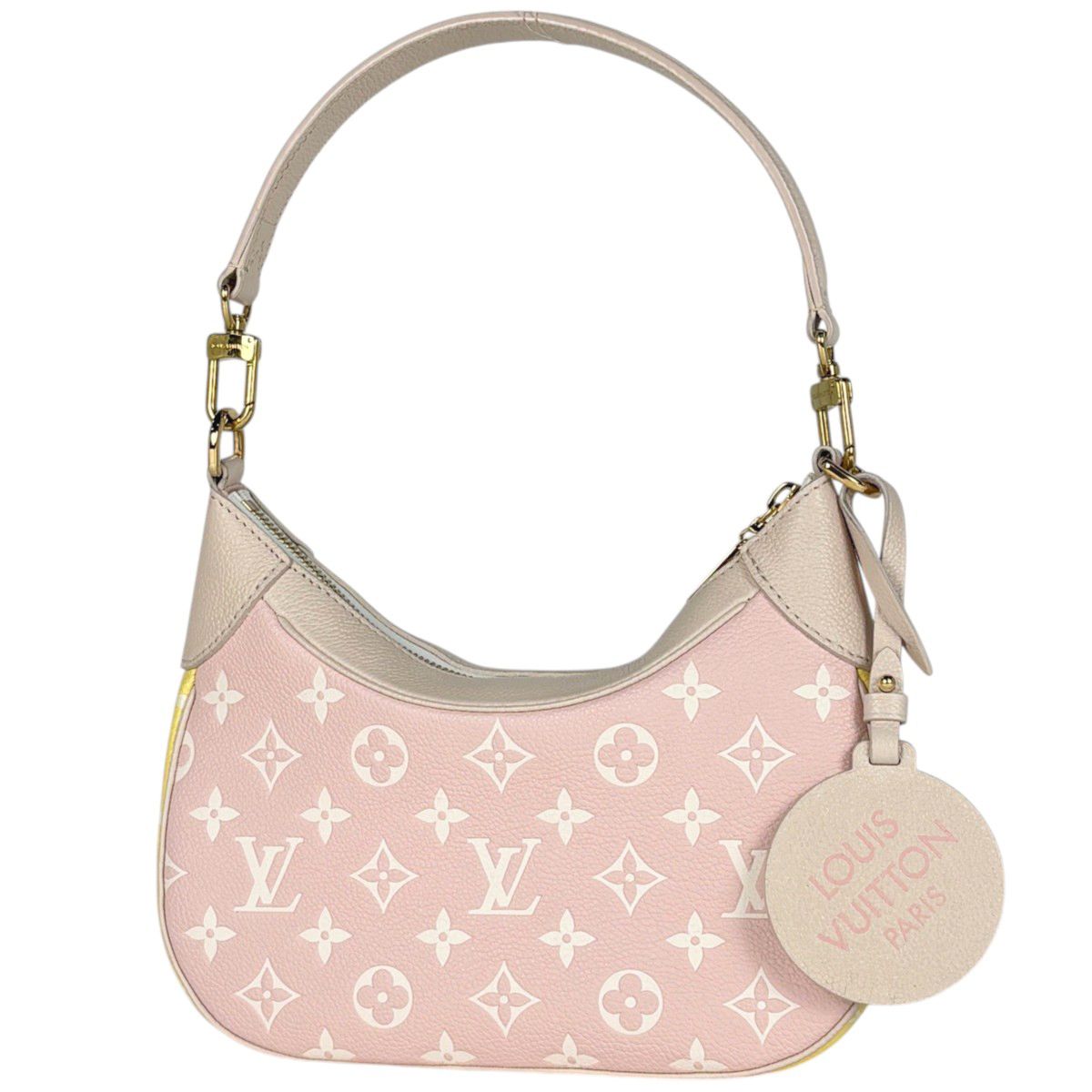 Louis Vuitton Bagatelle NM Handbag Monogram Empreinte Pink Beige Yellow
