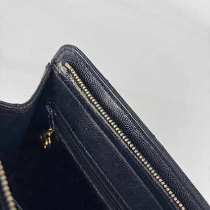 Chanel Shoulder Bag Quilted CC Logo Leather Black — view 7
