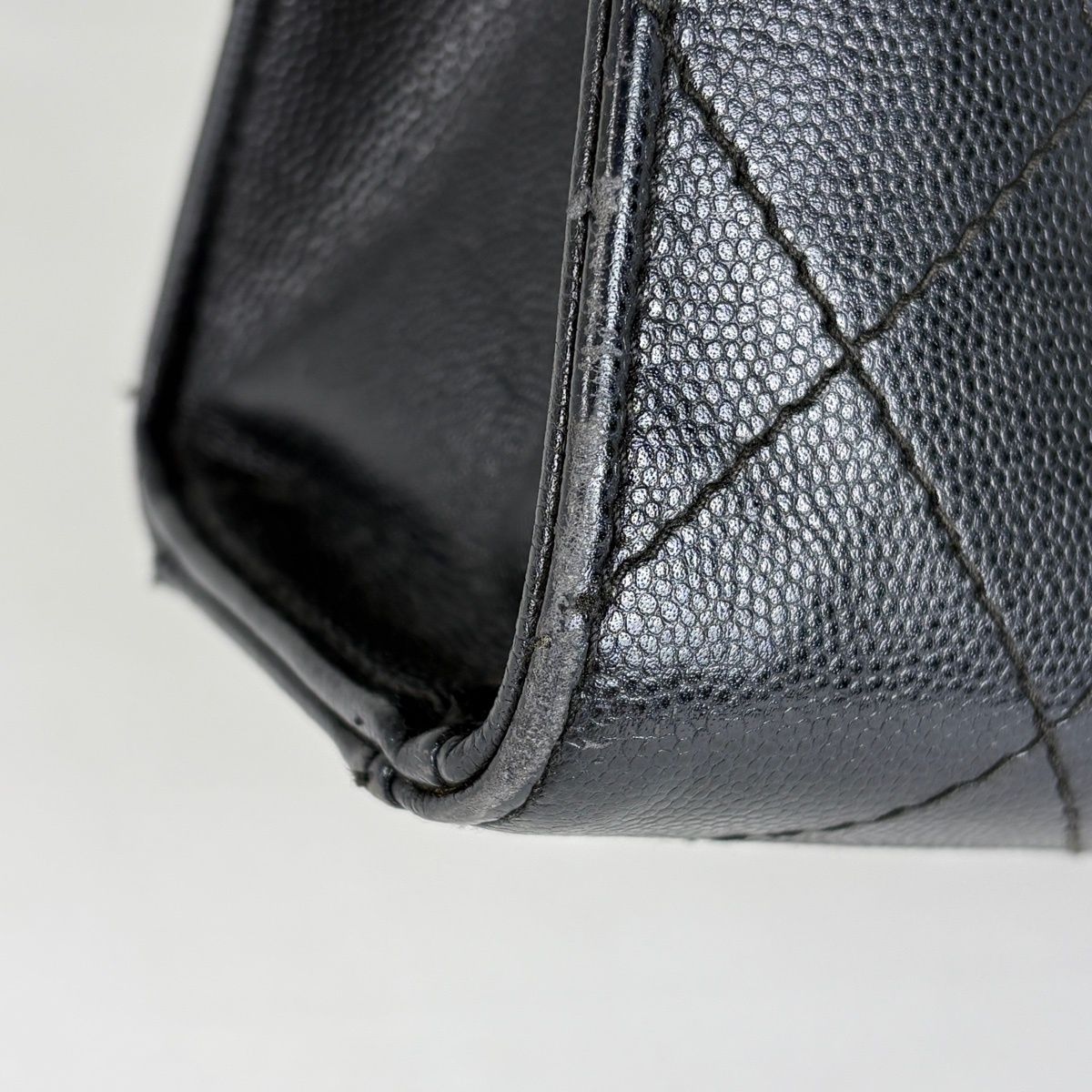 Chanel Shoulder Bag Quilted CC Logo Leather Black — view 3