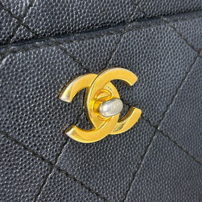 Chanel Shoulder Bag Quilted CC Logo Leather Black — view 5