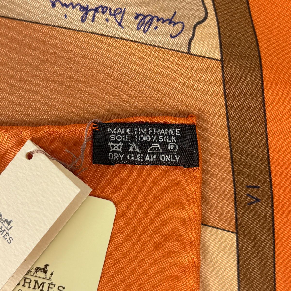 Hermes Carre 90 le Monde Est Vaste Scarf World Map Silk Orange Multicolor — view 2