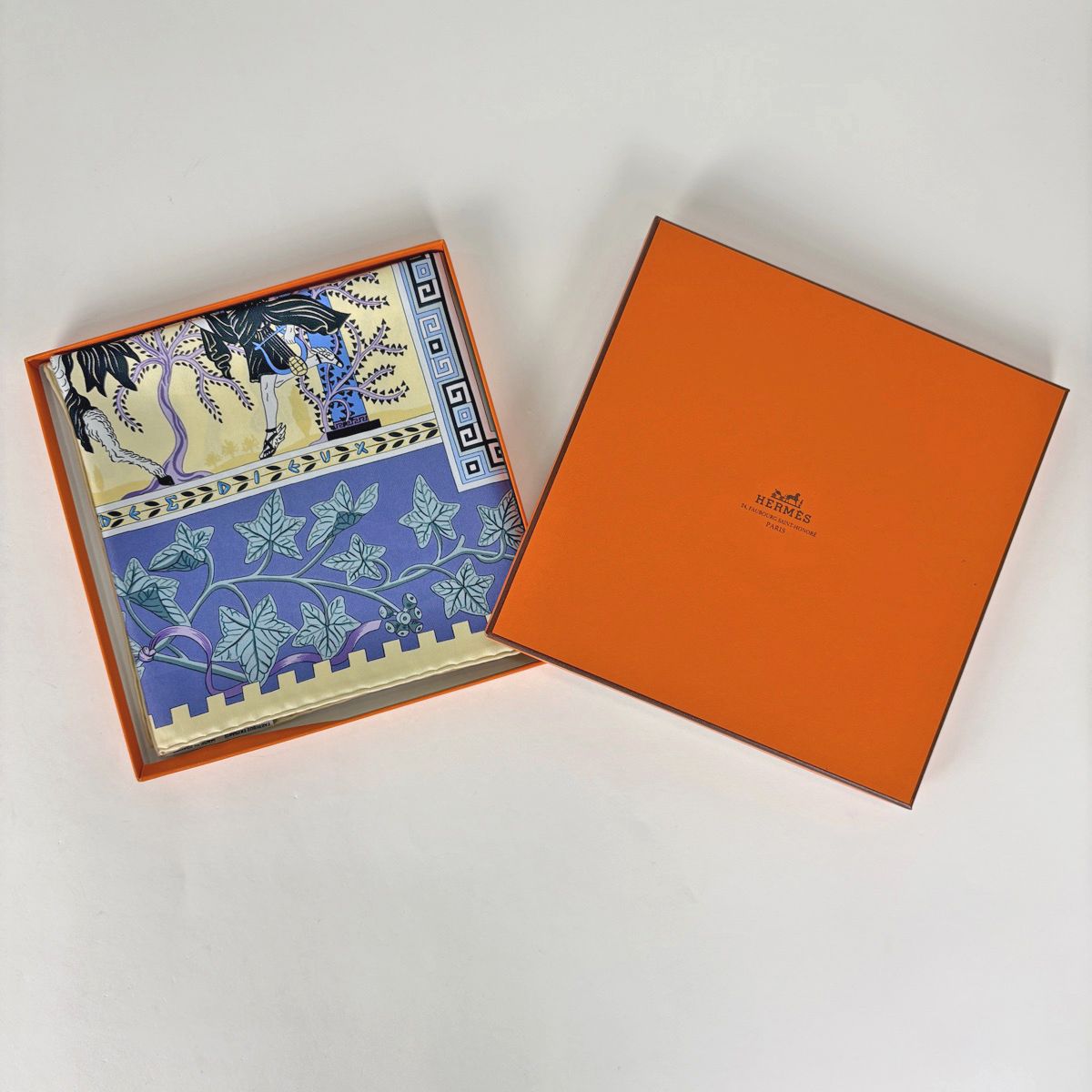 Hermes Carre 90 Kymbala Scarf Ancient Rome Silk Yellow Purple Multicolor — view 5
