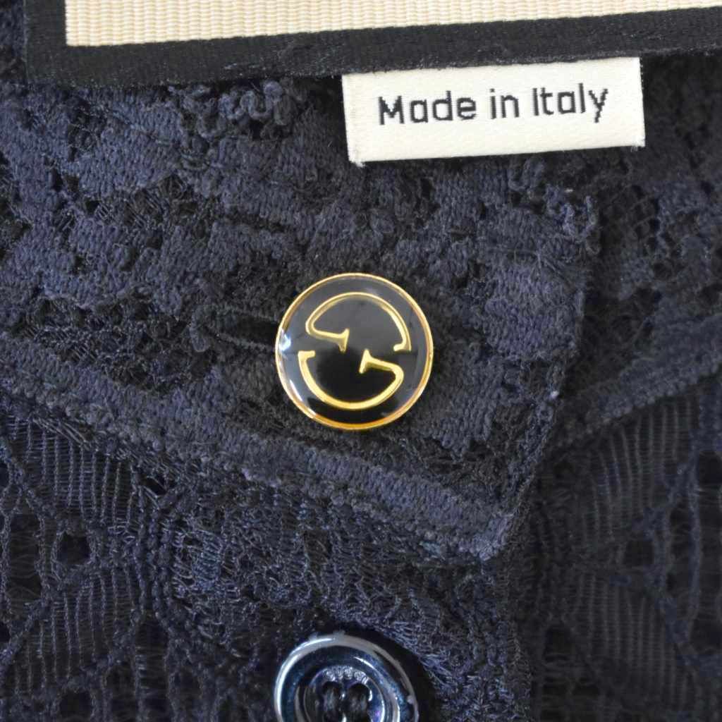 Gucci Geometric Lace Shirt Blouse Long Sleeve Sheer See Through 36 Black Zakbx — view 6