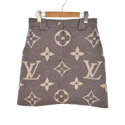 Louis Vuitton Mini Skirt Flare Giant Monogram Pattern 36 Gray White