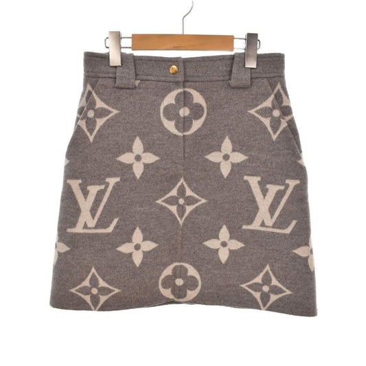 Louis Vuitton Mini Skirt Flare Giant Monogram Pattern 36 Gray White