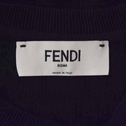 Fendi T-Shirt Knit Sweater Short Sleeve Crew Neck FF Logo Zucca Pattern — view 4