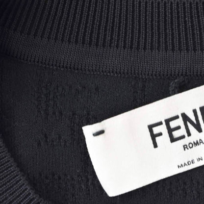 Fendi T-Shirt Knit Sweater Short Sleeve Crew Neck FF Logo Zucca Pattern — view 5