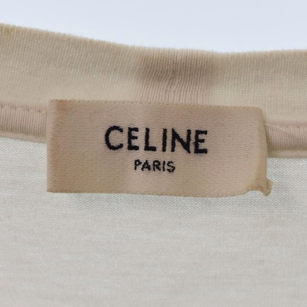 Celine Rhinestone Logo Star Print Loose T-Shirt Short Sleeve Crew Neck M White — view 3