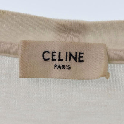 Celine Rhinestone Logo Star Print Loose T-Shirt Short Sleeve Crew Neck M White — view 3