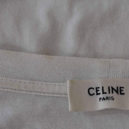 Celine Rhinestone Logo Star Print Loose T-Shirt Short Sleeve Crew Neck M White — view 5