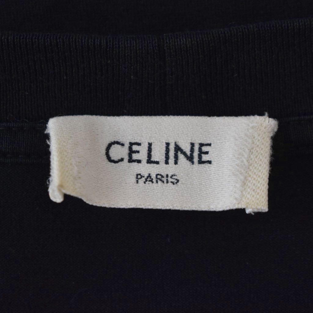 Celine Loose T-Shirt Screen Print Cotton Jersey Short Sleeve Crew Neck Logo S — view 3