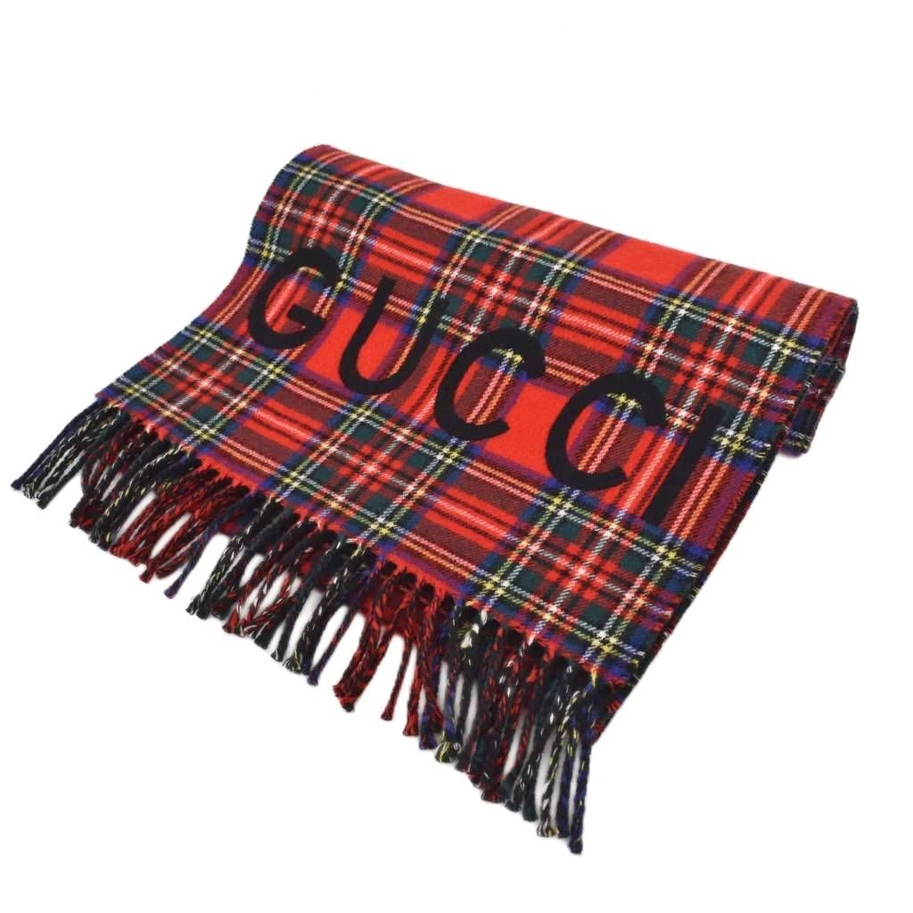 Gucci Scarf Shawl Check Wool Cashmere Blend 35 20 — view 2