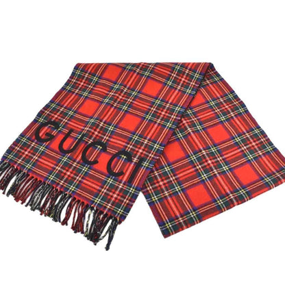 Gucci Scarf Shawl Check Wool Cashmere Blend 35 20 — view 4