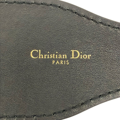 Dior Belt 70 Dark Navy Beige Embroidery Leather — view 4