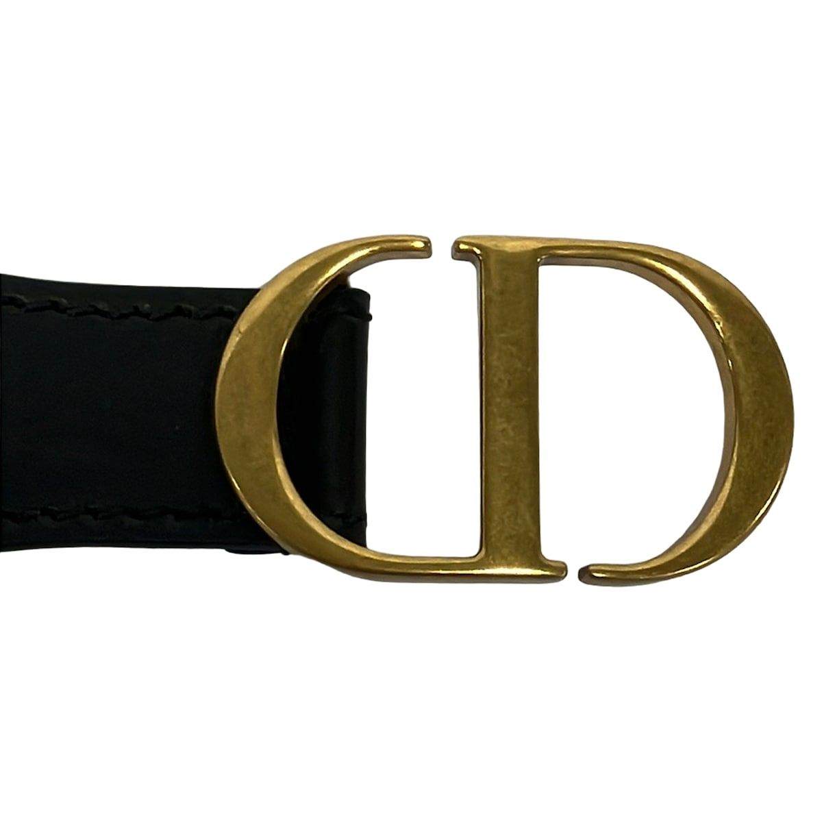 Dior Belt 70 Dark Navy Beige Embroidery Leather — view 3