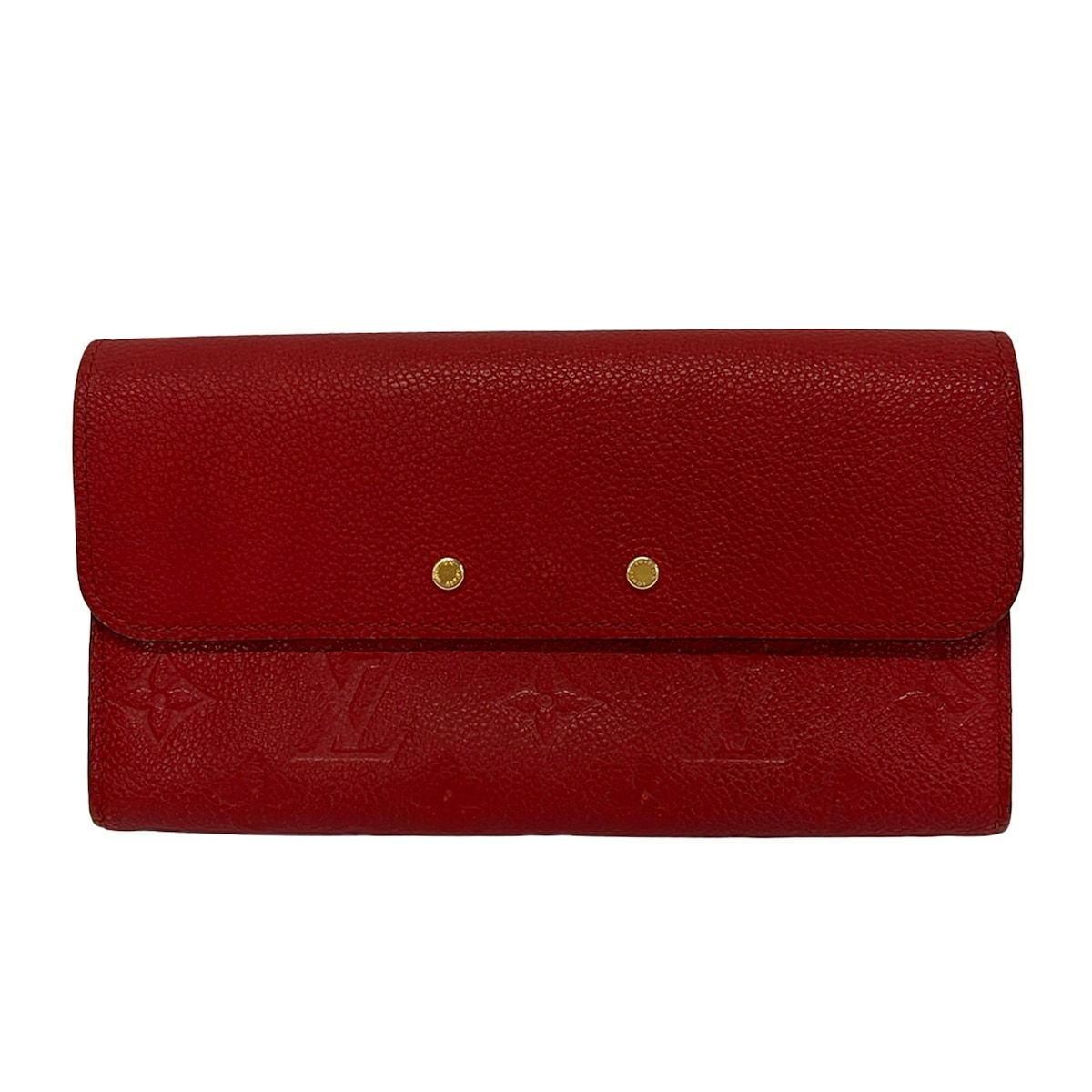 Louis Vuitton Wallet Monogram Empreinte Portefeuille Pont Neuf Cerise Leather