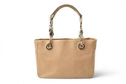 Bvlgari Tote Monete Leather Chain Beige — view 7