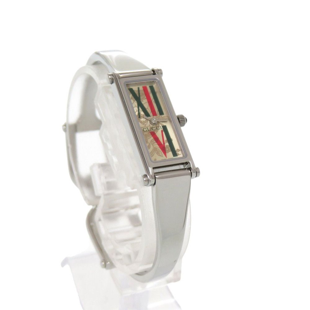 Gucci Floral Pattern SS Gold Silver Quartz Watch — view 6