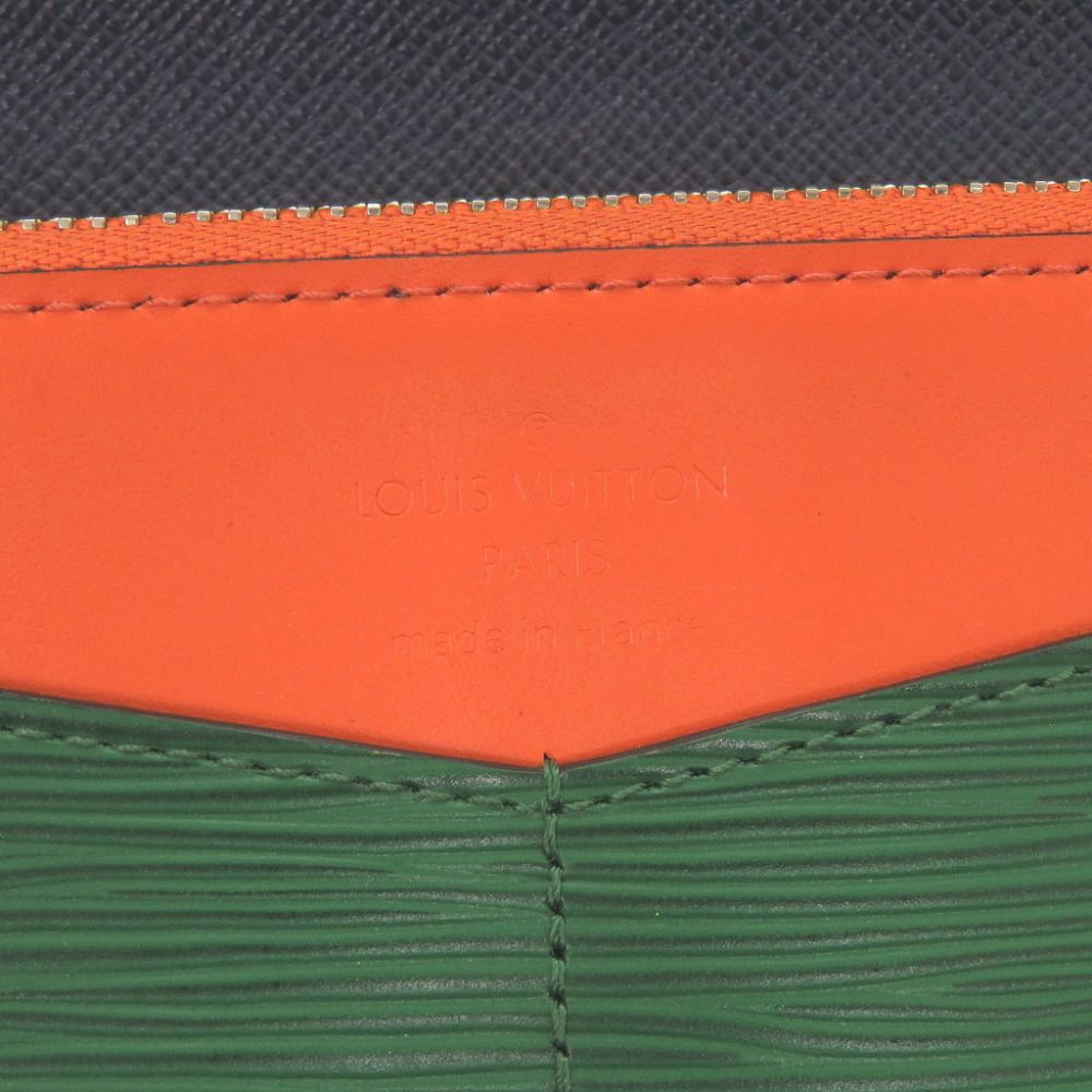 Louis Vuitton Portefeuille Flor Epi Navy Green Orange Wallet — view 8