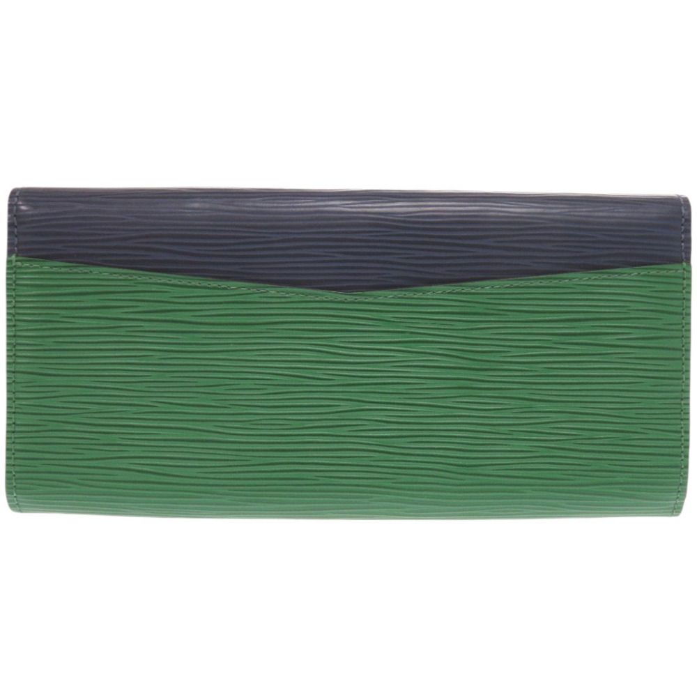 Louis Vuitton Portefeuille Flor Epi Navy Green Orange Wallet — view 3