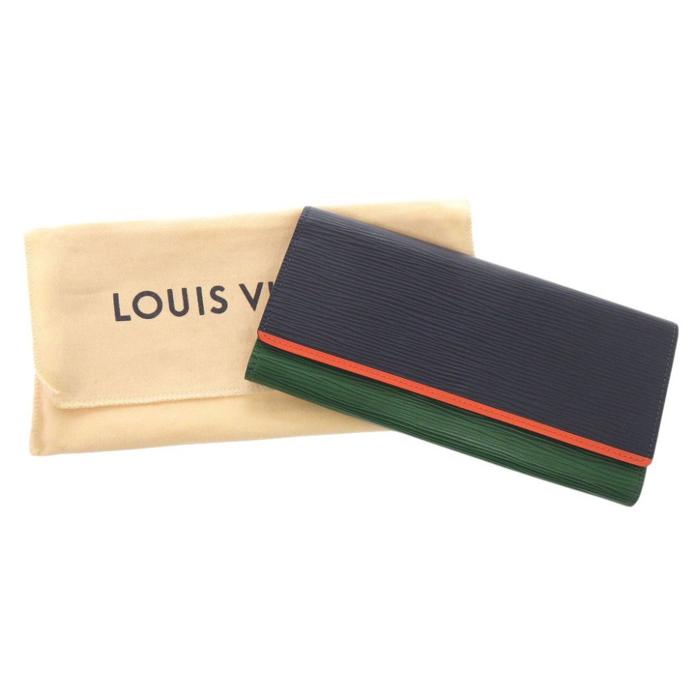 Louis Vuitton Portefeuille Flor Epi Navy Green Orange Wallet — view 2