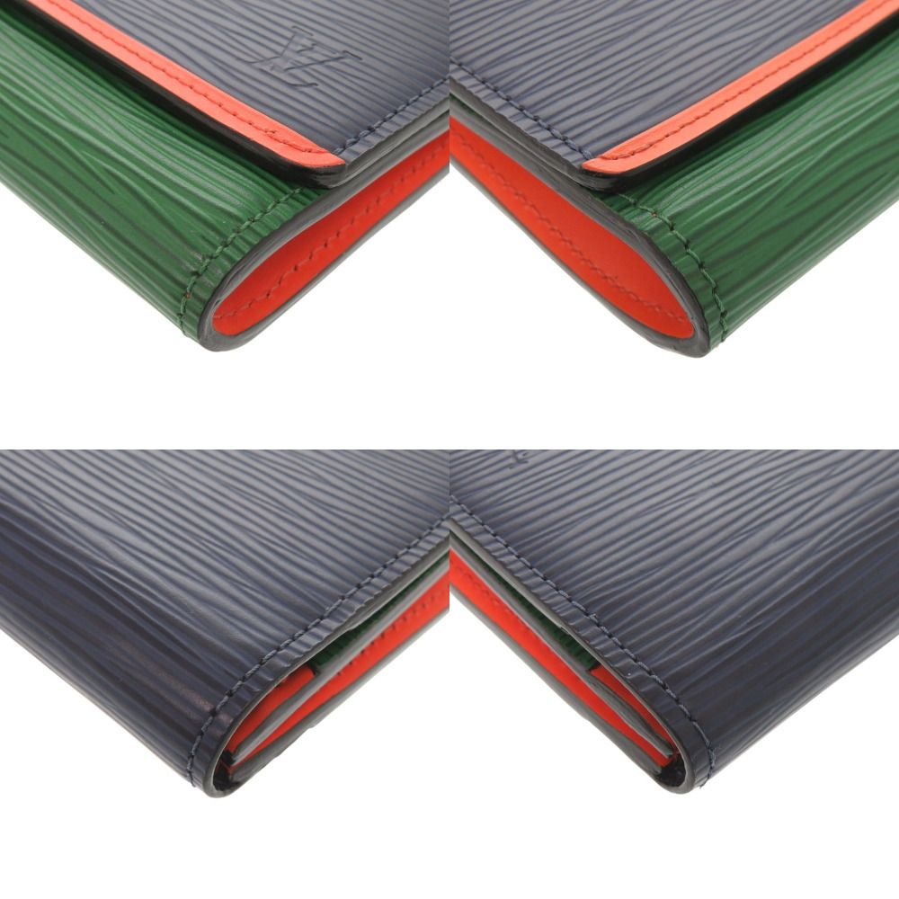 Louis Vuitton Portefeuille Flor Epi Navy Green Orange Wallet — view 4