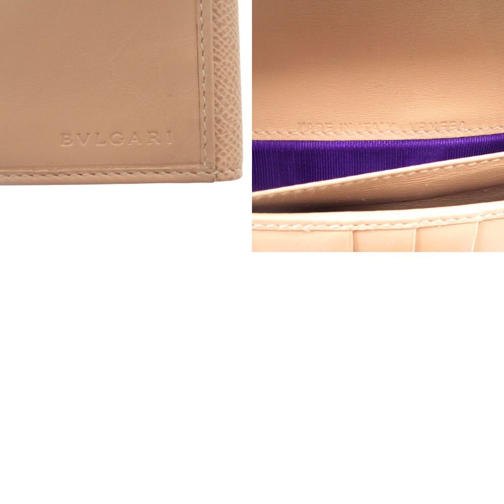 Bvlgari Logo Clip Wallet Calfskin Beige — view 7