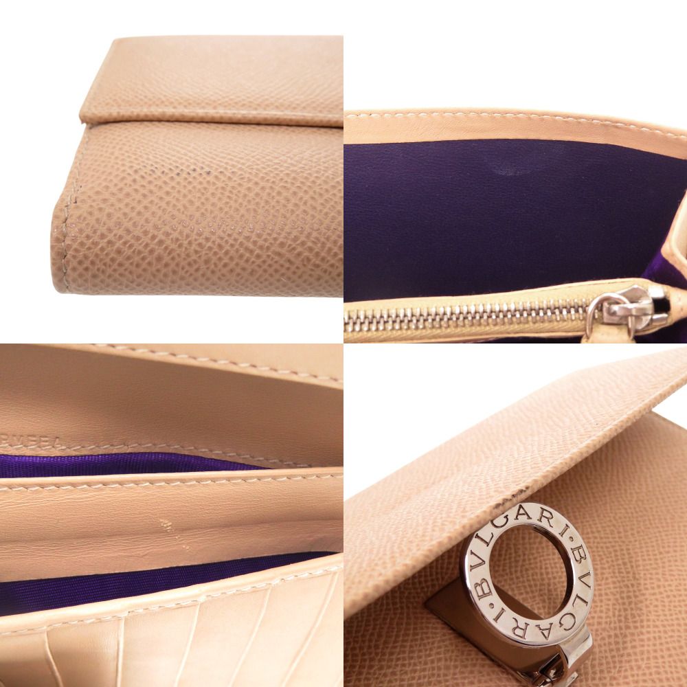 Bvlgari Logo Clip Wallet Calfskin Beige — view 8