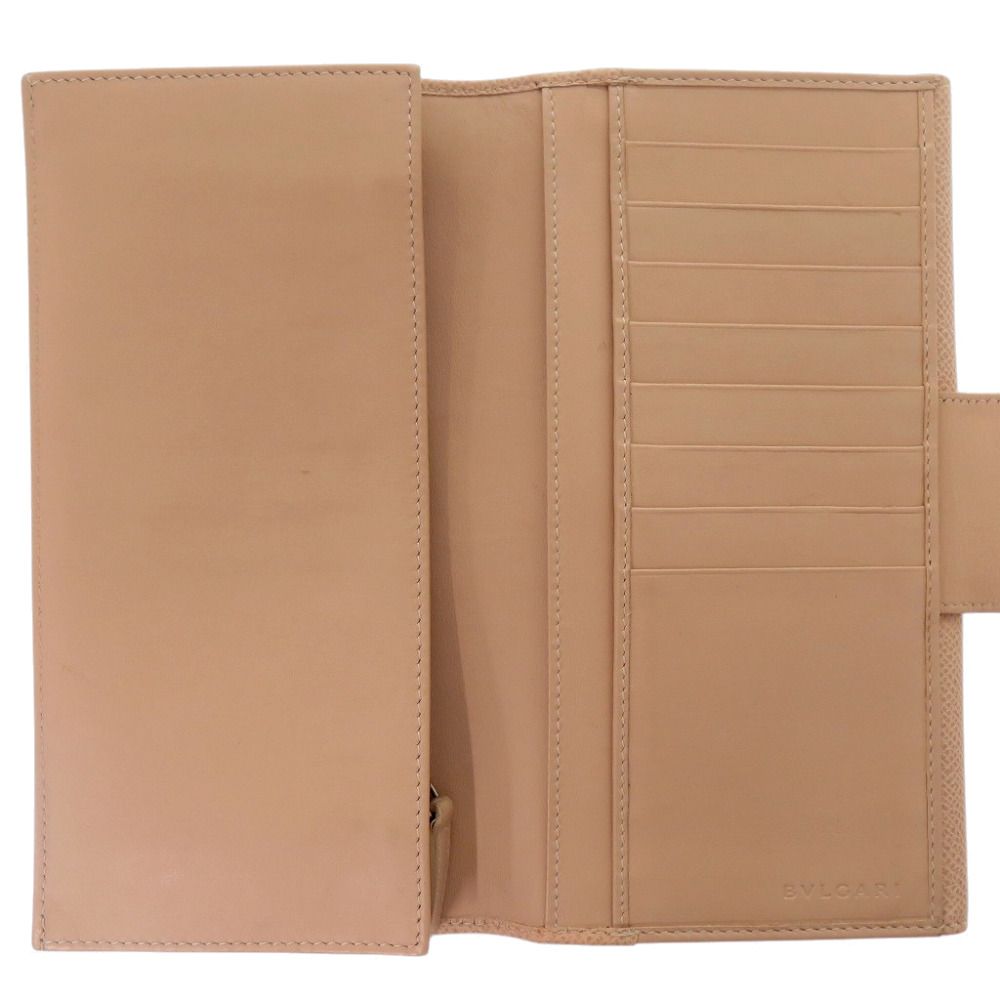 Bvlgari Logo Clip Wallet Calfskin Beige — view 4
