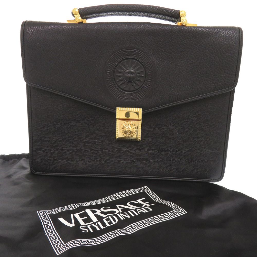 Versace Vintage Sunburst Leather Black Business — view 2