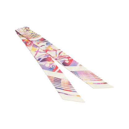 Hermes Ex Libris Twilly Marble Silk Scarf